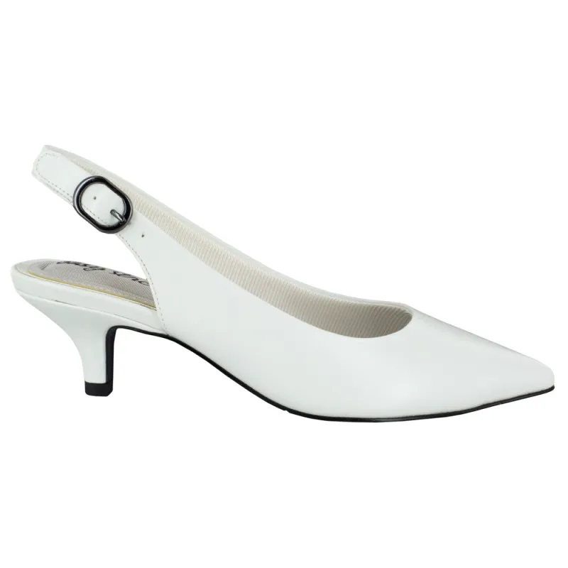 Faye Pointed Toe Slingback Kitten Heel Pumps sold by Shoebacca