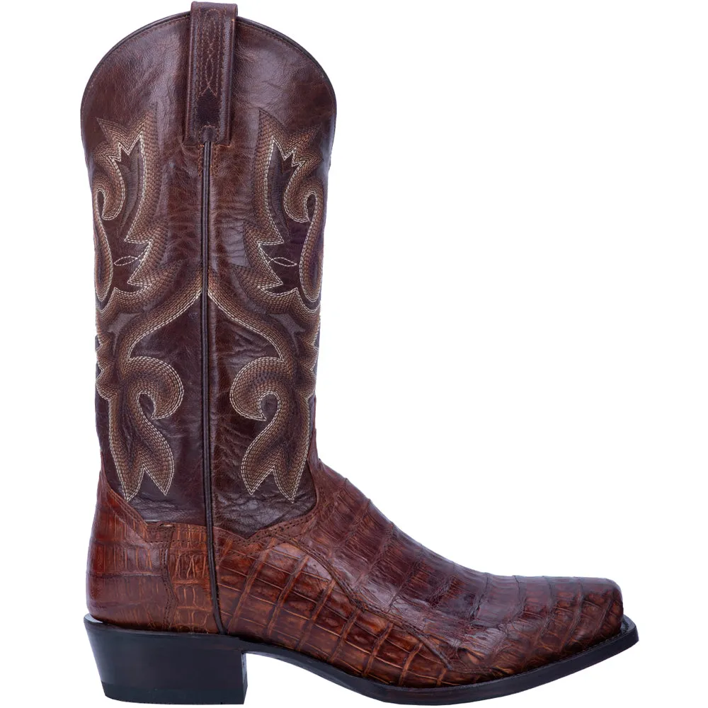 Bayou Embroidered Caiman Square Toe Pull On Cowboy Boots sold by Shoebacca