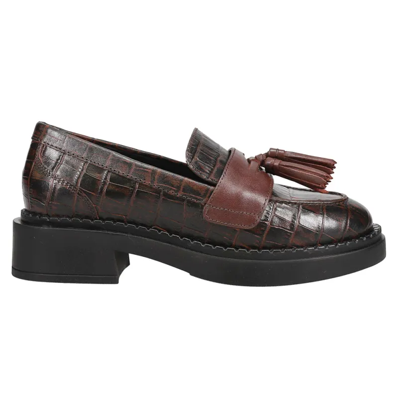 Final Call Croc Embossed Penny Loafers sold by Shoebacca