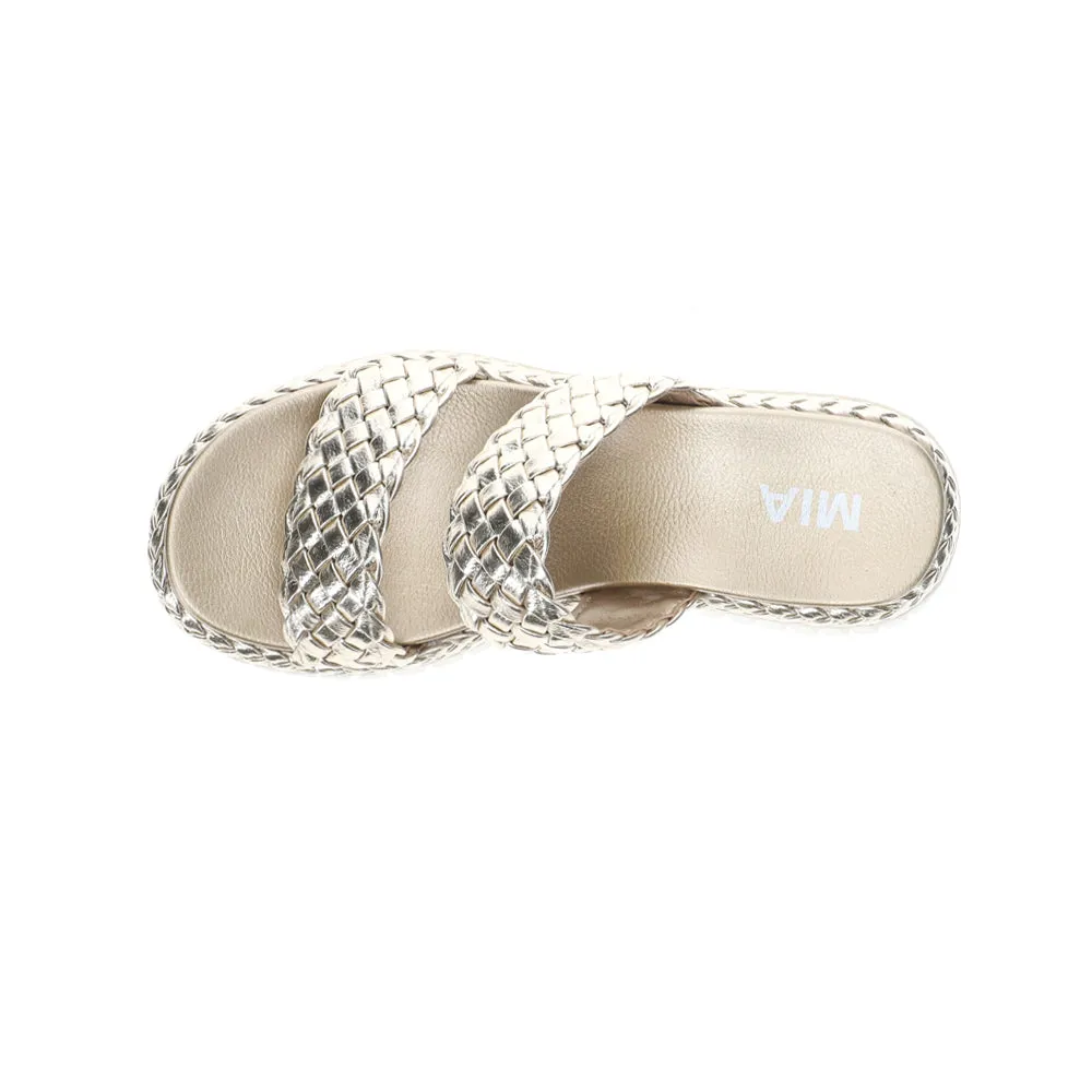 Yoshi Metallic Braided Platform Wedge Sandals sold by Shoebacca product image thumbnail 4