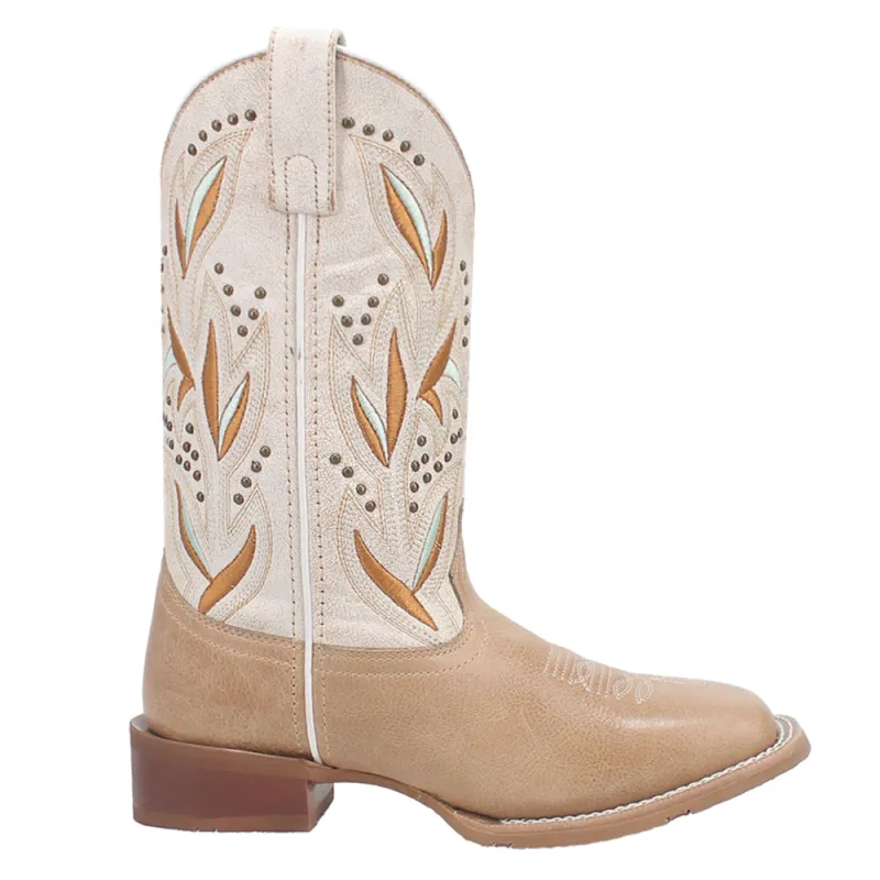 Lydia Embroidered Studded Square Toe Cowboy Boots sold by Shoebacca