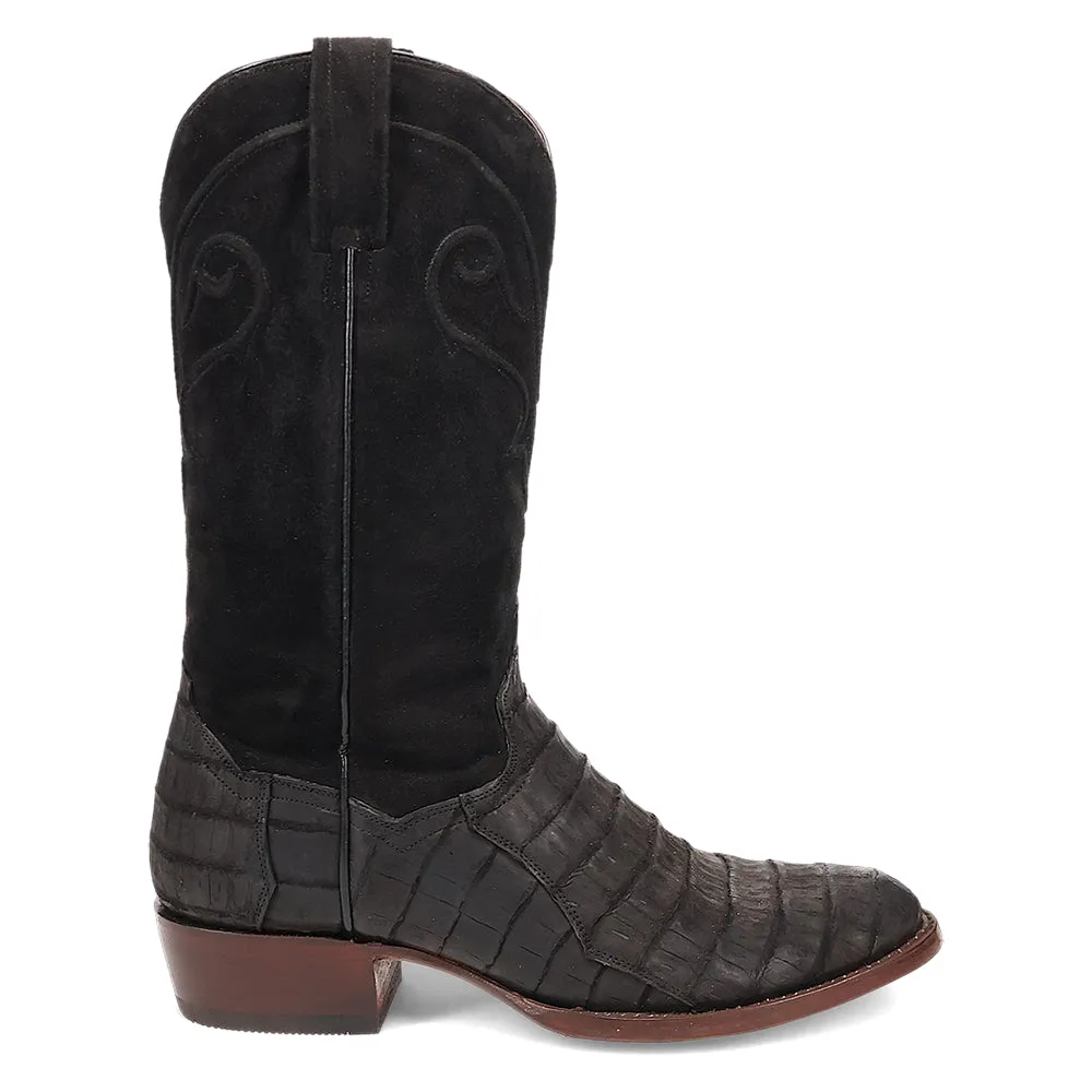 Alvis Emrboidered Caiman Round Toe Pull On Cowboy Boots sold by Shoebacca