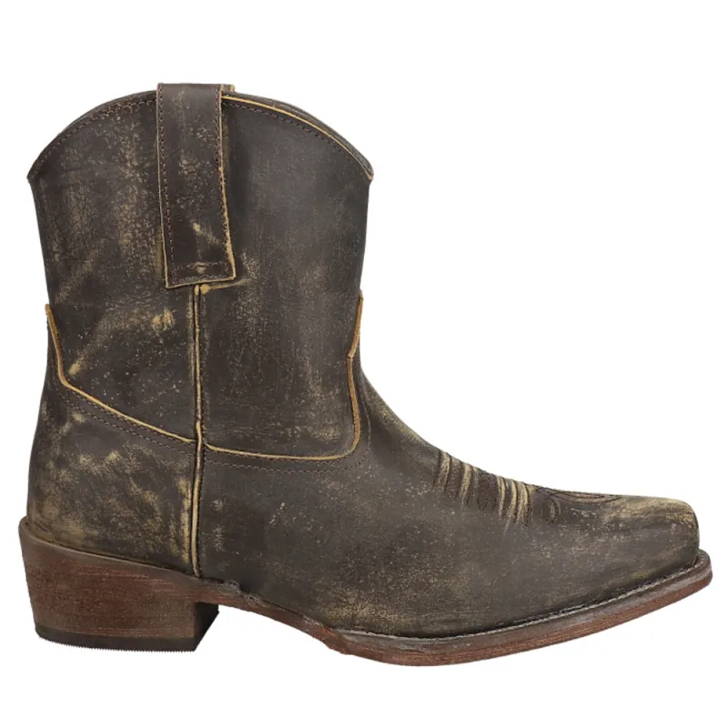Dusty Distressed Snip Toe Cowboy Booties made by Roper