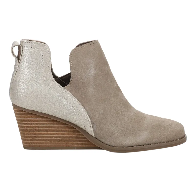 Gwen Metallic Round Toe Wedge Bootie sold by Shoebacca