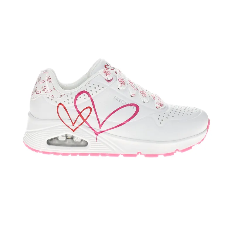 Skechers Street x JGoldcrown Uno Twin Hearts Lace Up Sneakers sold by Shoebacca