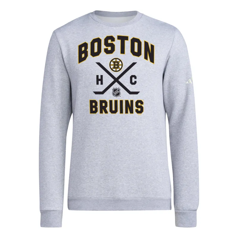 Ice Hockey Boston Bruins Fleece Crew Neck Sweatshirt made by Adidas