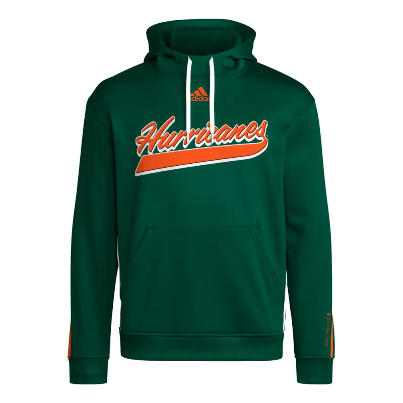 Miami Hurricanes Slideline Pullover Hoodie made by Adidas