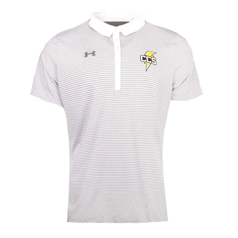 Golf T Logo Stripes Short Sleeve Polo Shirt made by Under Armour