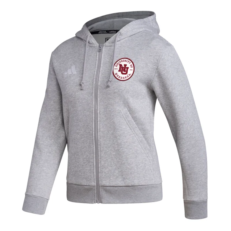University of Nebraska Full Zip Hoodie made by Adidas