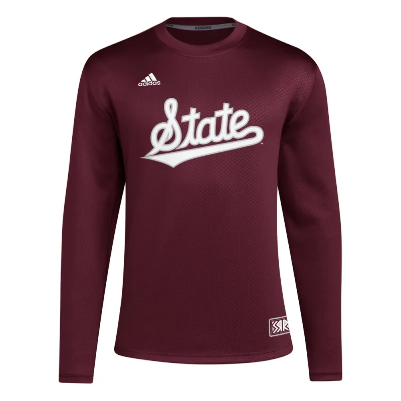 Mississippi State Bulldogs Icon Crew Neck Pullover Sweatshirt made by Adidas