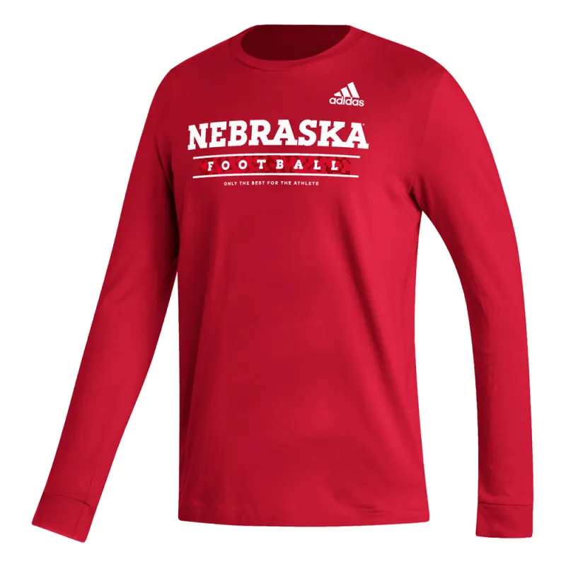 Nebraska Cornhuskers Fresh Sideline Creator Practice Crew Neck Long Sleeve Pullover Athletic Shirt made by Adidas