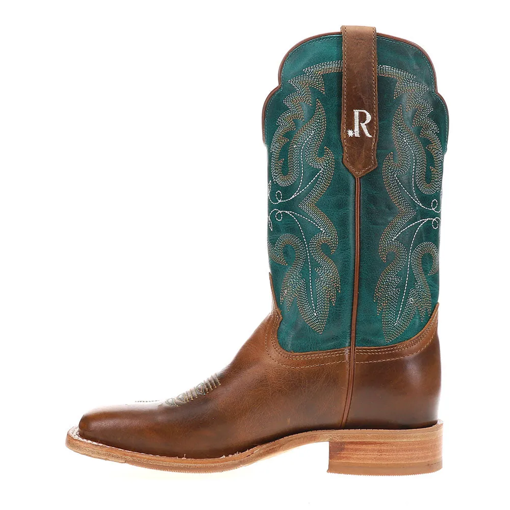 Honey Cowhide Embroidered Wide Square Toe Cowboy Boots sold by Shoebacca product image thumbnail 3