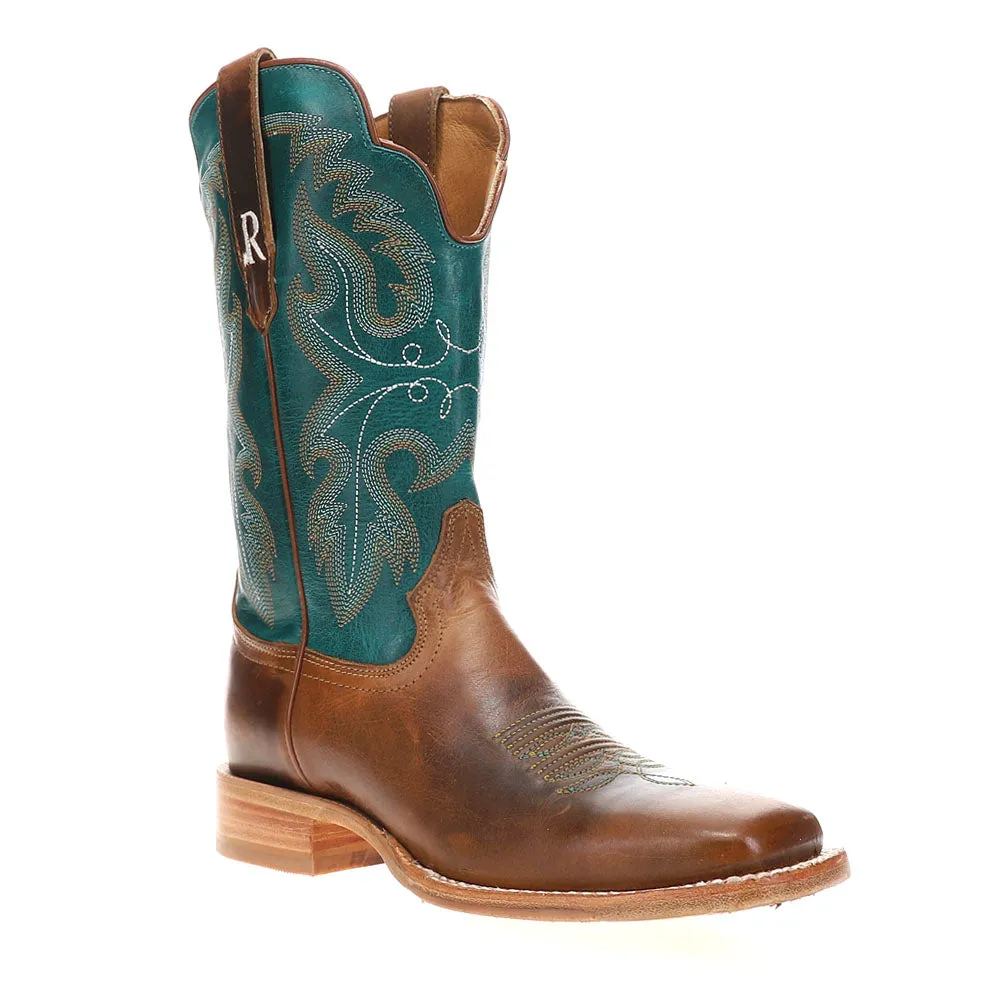 Honey Cowhide Embroidered Wide Square Toe Cowboy Boots sold by Shoebacca product image thumbnail 2