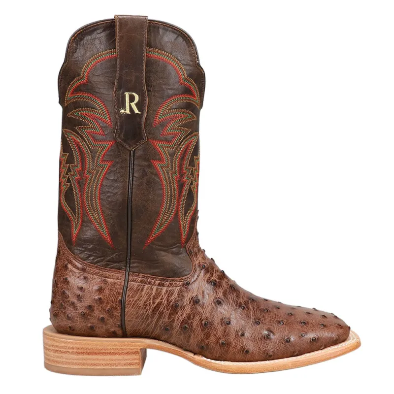Full Quill Ostrich Embroidered Square Toe Cowboy Boots sold by Shoebacca