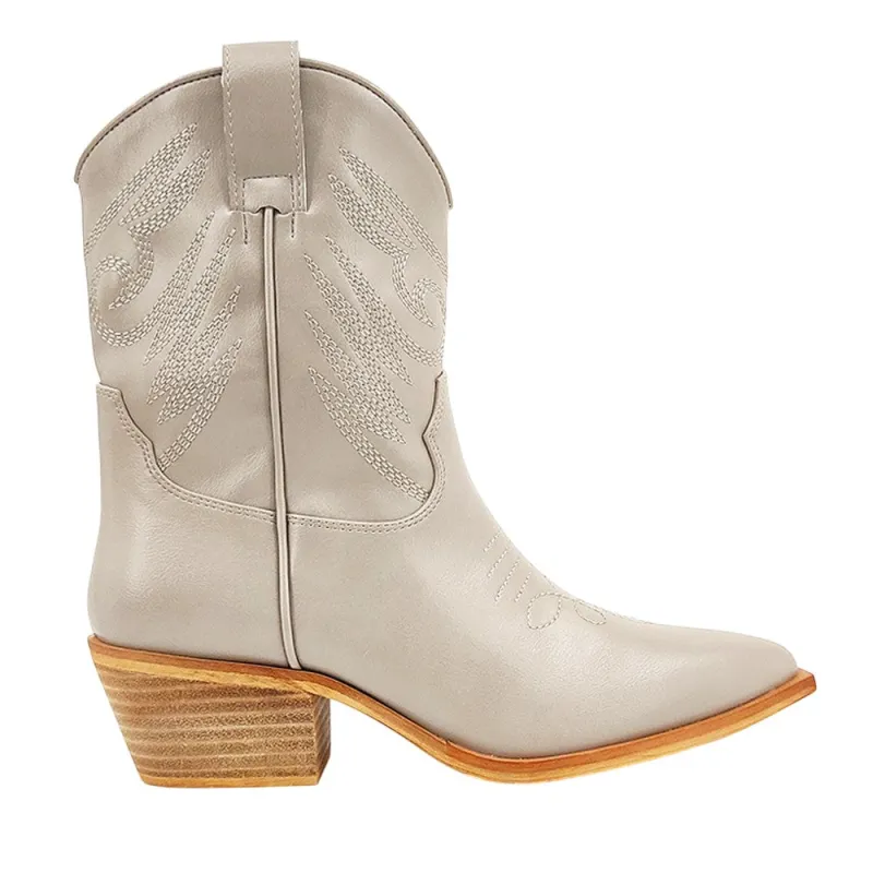 Zahara Embroidered Pointed Toe Cowboy Boots sold by Shoebacca