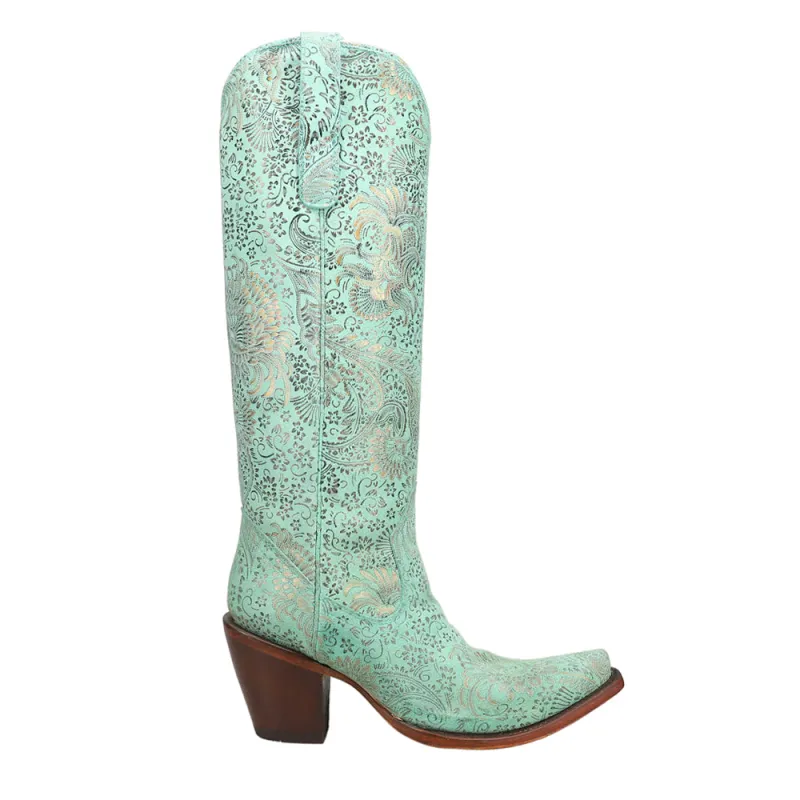 Floral Snip Toe Cowboy Boots made by Shoebacca