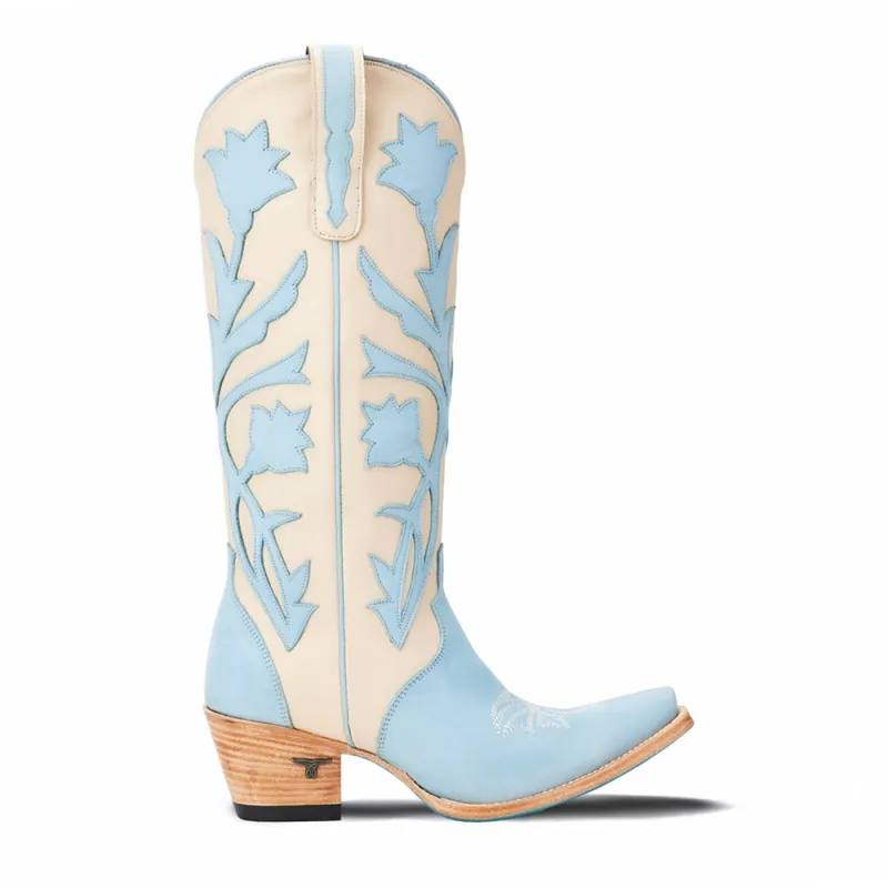 Jolene Tooled Inlay Floral Snip Toe Cowboy Boot sold by Shoebacca