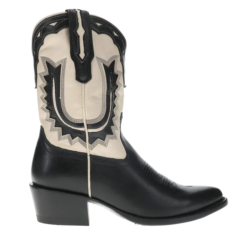 The Jolene Embroidered Tooled Inlay Round Toe Cowboy Boots sold by Shoebacca