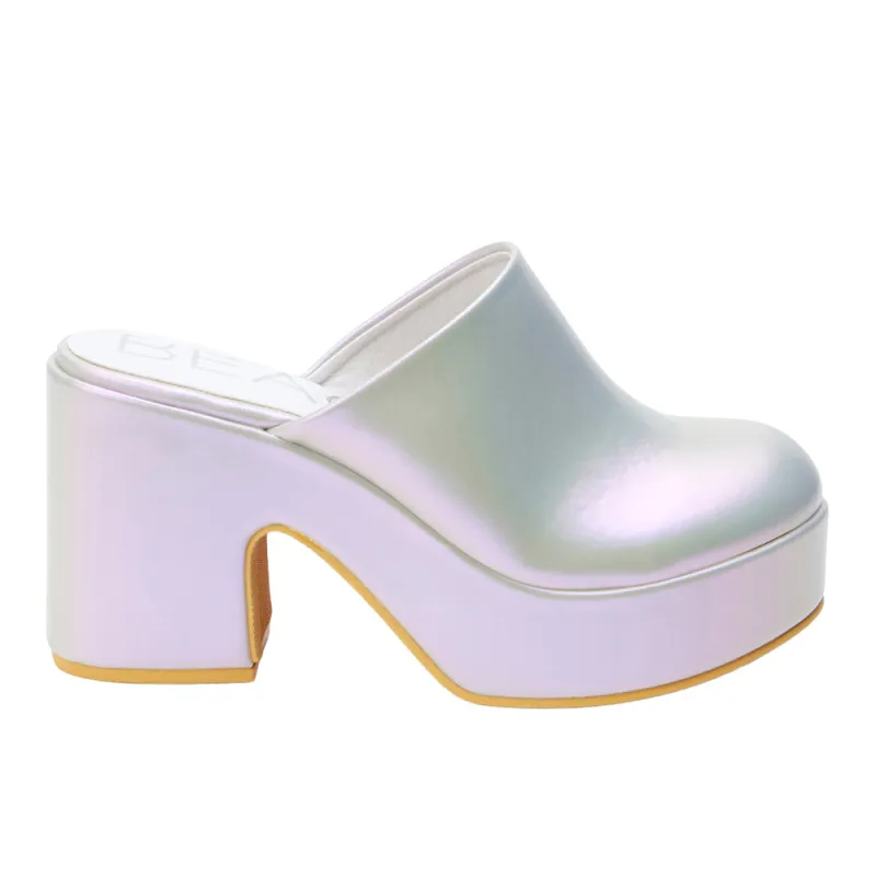 Jayde Metallic Platform Mule Clogs sold by Shoebacca