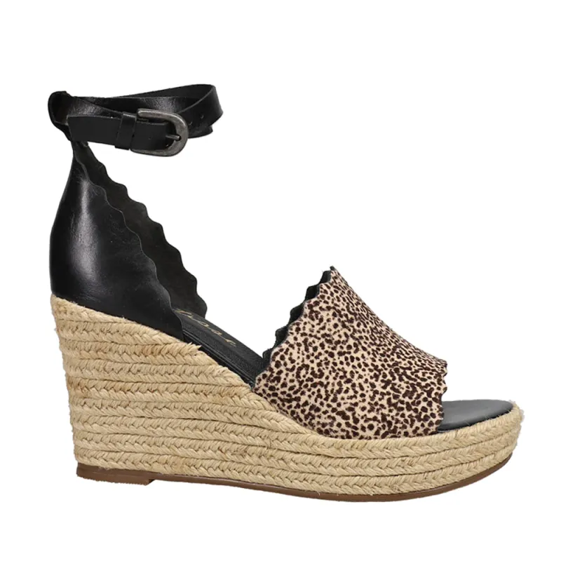 Roma Cheetah Ankle Strap Espadrille Wedge Sandals sold by Shoebacca