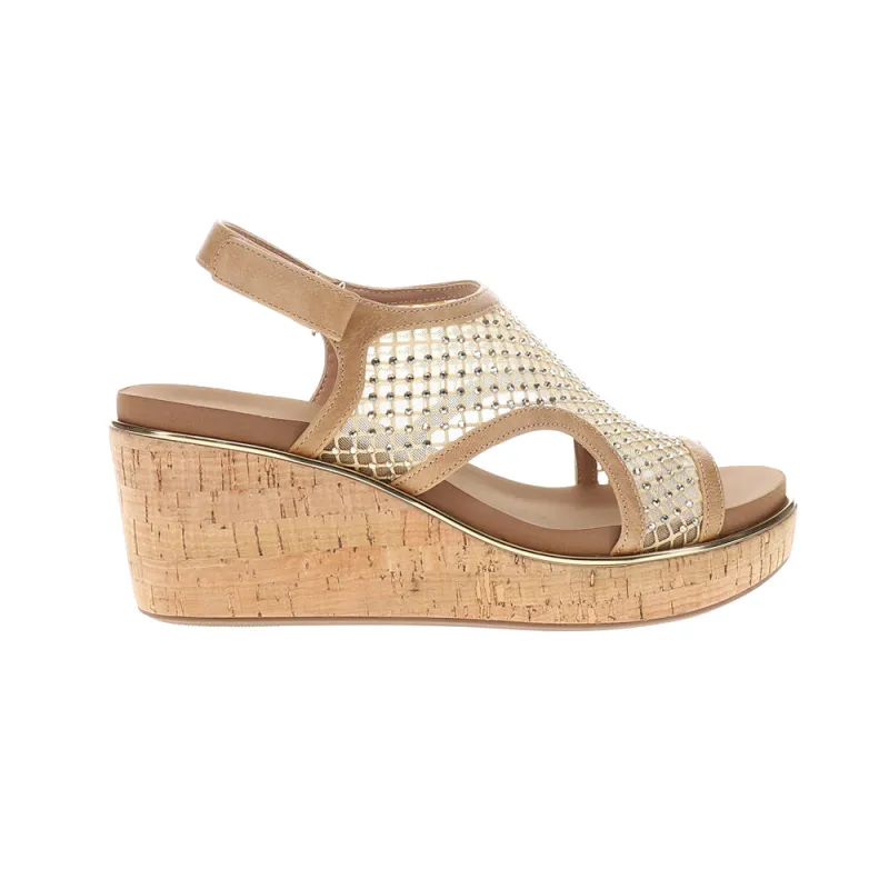 Carley Rhinestone Mesh Slingback Wedge Sandals sold by Shoebacca
