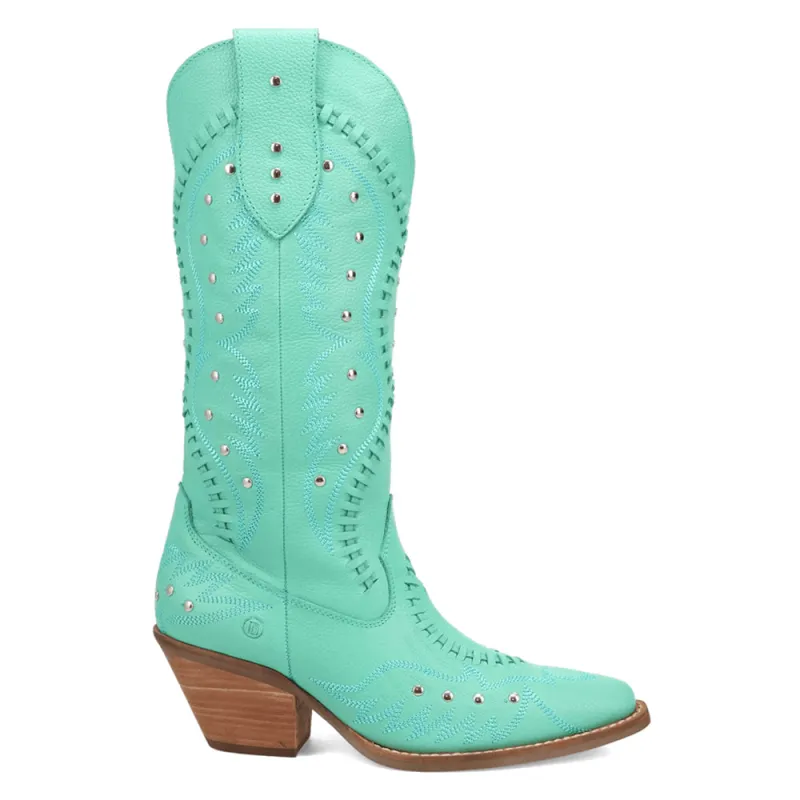 Pretty N' Pink Embroidered Studded Snip Toe Pull On Cowboy Boots sold by Shoebacca