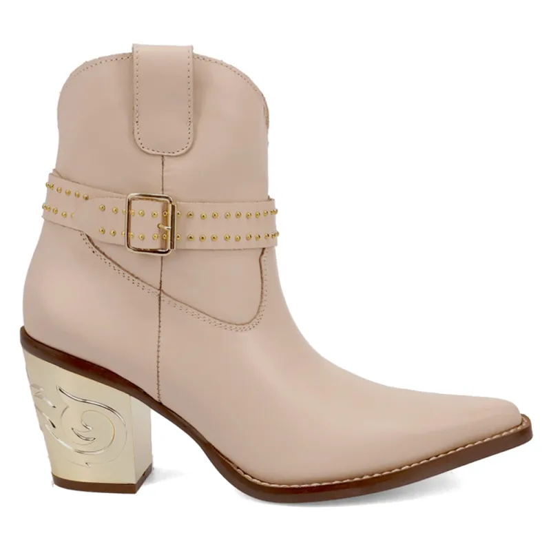 Milano Studded Snip Toe Pull On Cowboy Booties sold by Shoebacca