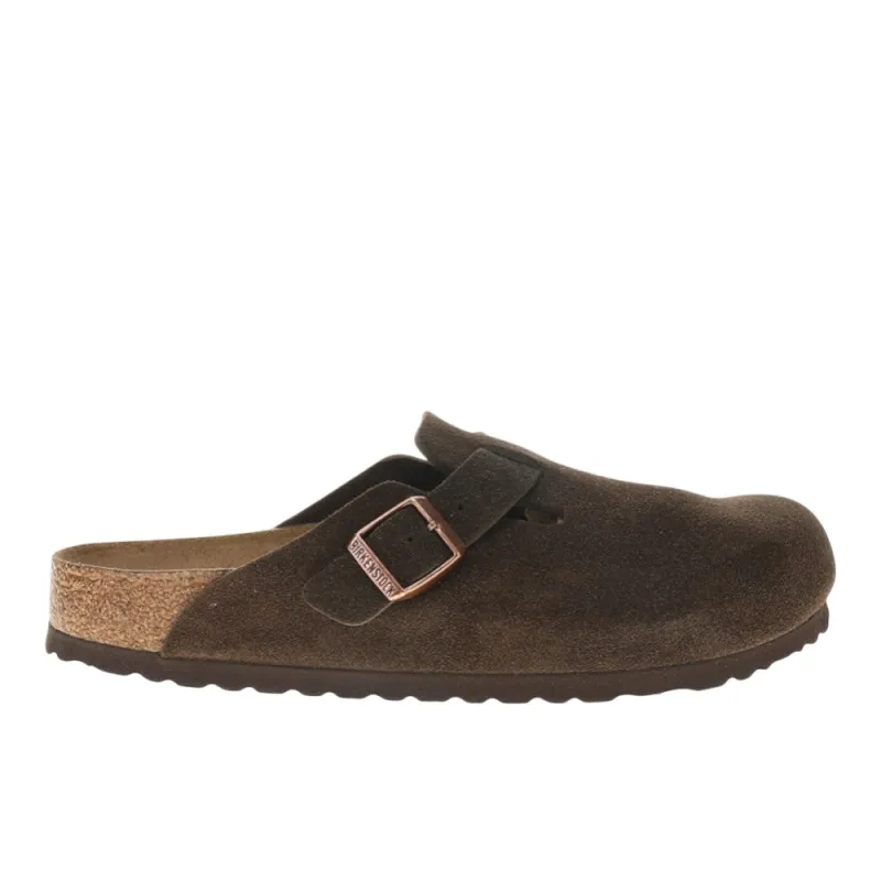 Boston Soft Footbed Suede Leather Clogs made by Shoebacca