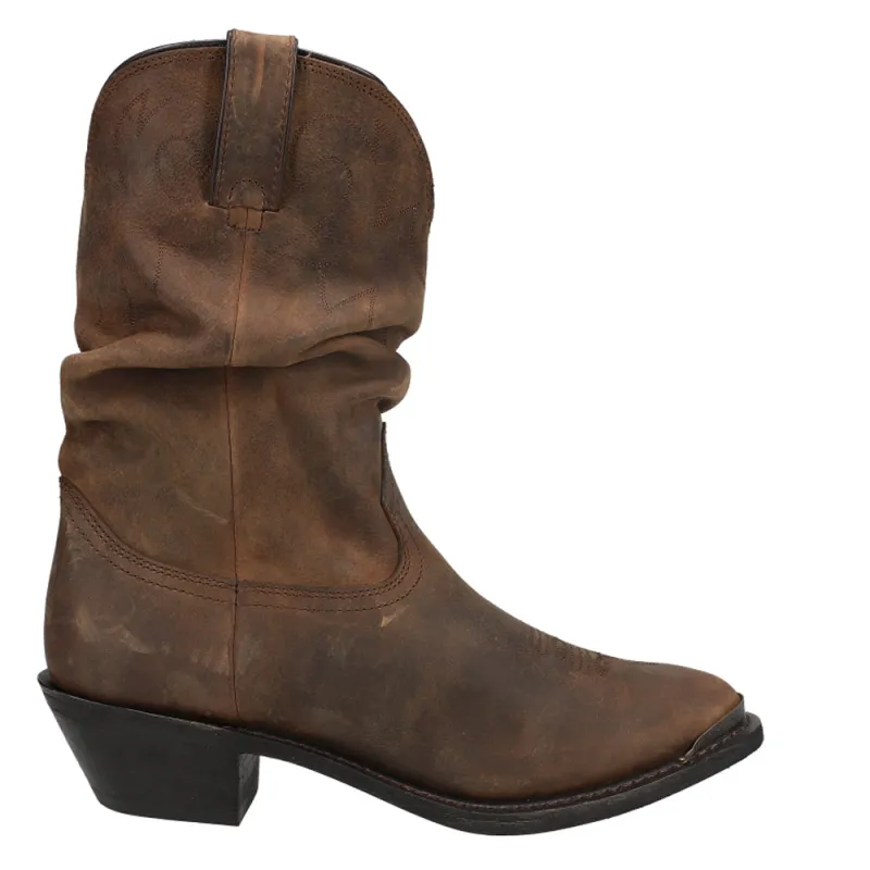 Distressed Slouch Round Toe Pull On Cowboy Boots made by Durango