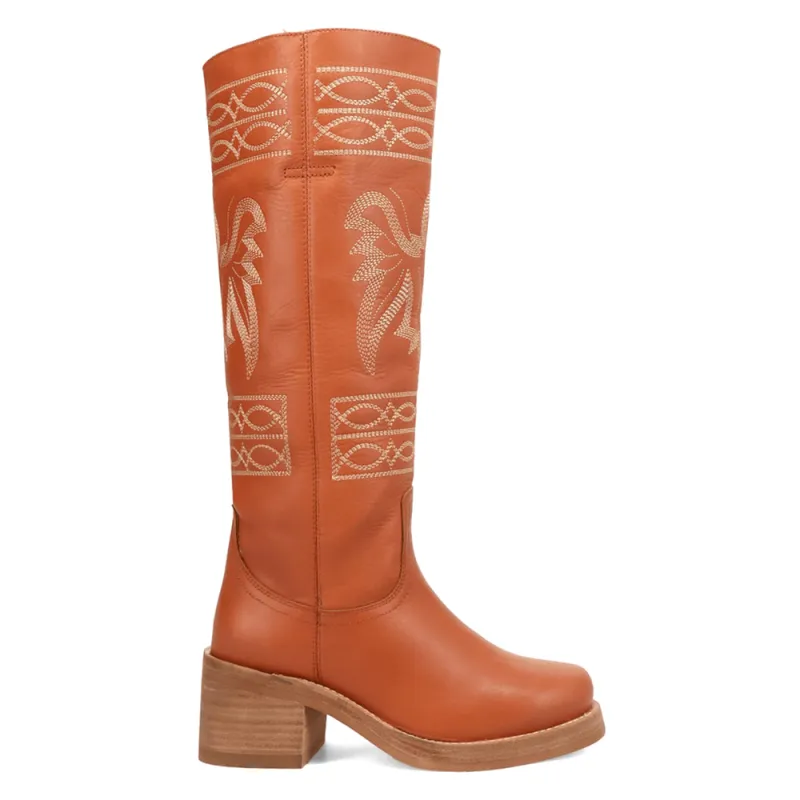 Avalon Embroidered Round Toe Pull On Cowboy Boots made by dingo