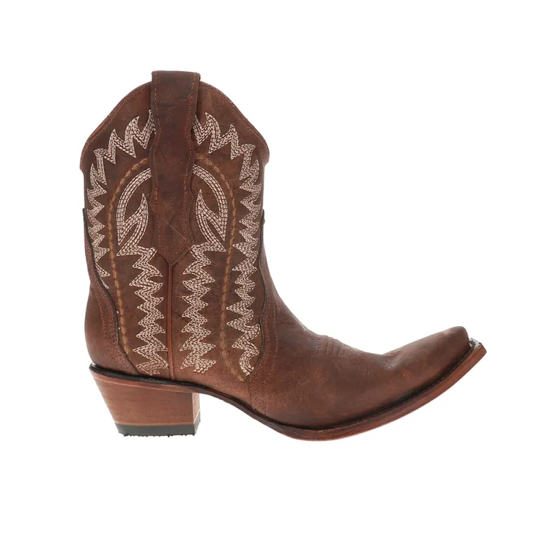 Embroidered Ankle Snip Toe Pull On Cowboy Booties sold by Shoebacca