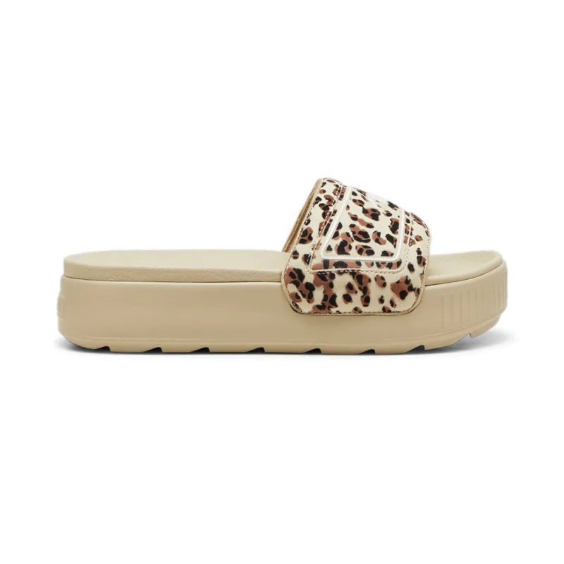 Karmen Drama Leopard Platform Slide Sandals sold by Shoebacca