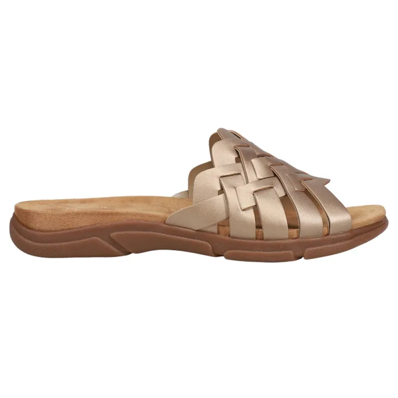 Marsha Metallic Slide Sandals made by Easy Spirit