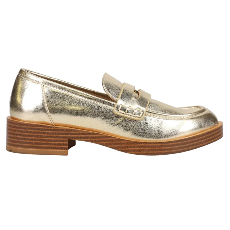 Porter Metallic Penny Slip On Loafers sold by Shoebacca