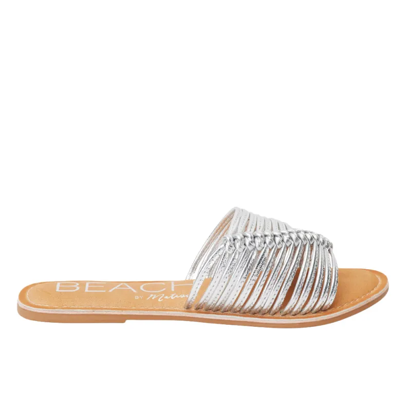 Baxter Metallic Slide Flat Sandals sold by Shoebacca