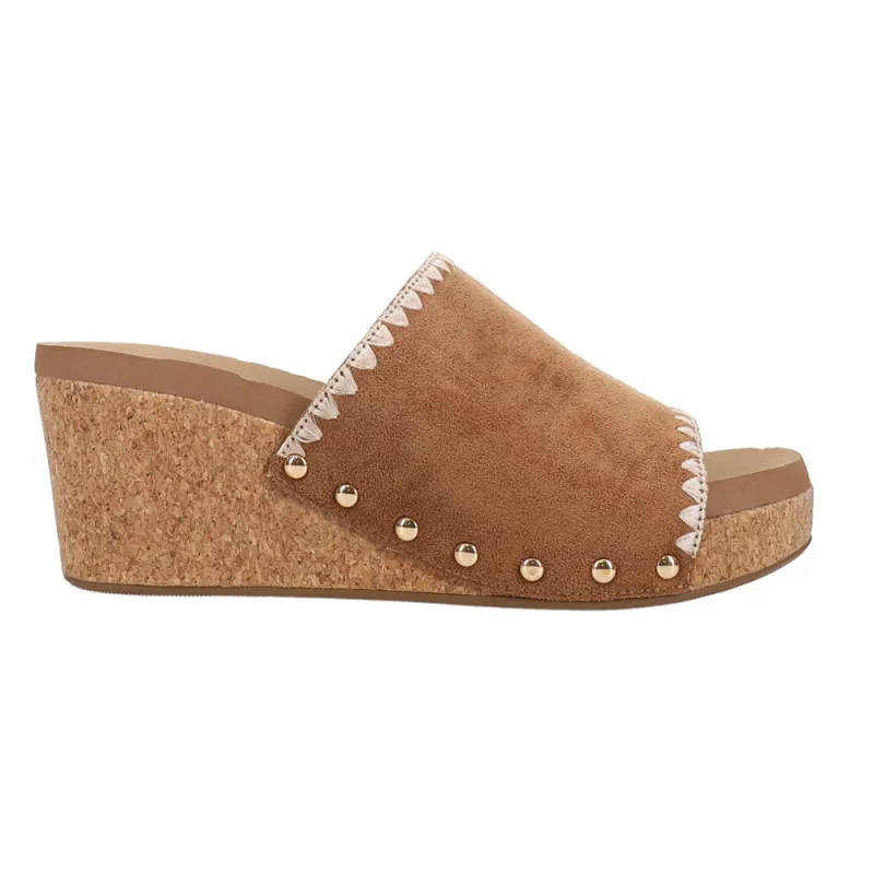 Stitch N Slide Studded Embroidered Wedge Sandals sold by Shoebacca
