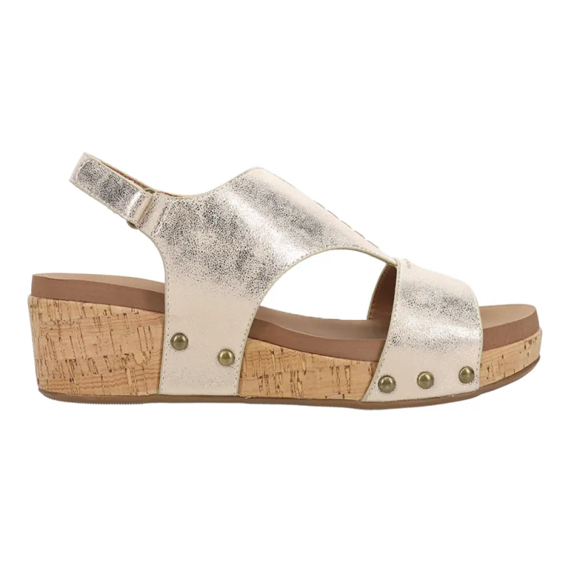 Refreshing Metallic Studded Wedge Sandals sold by Shoebacca