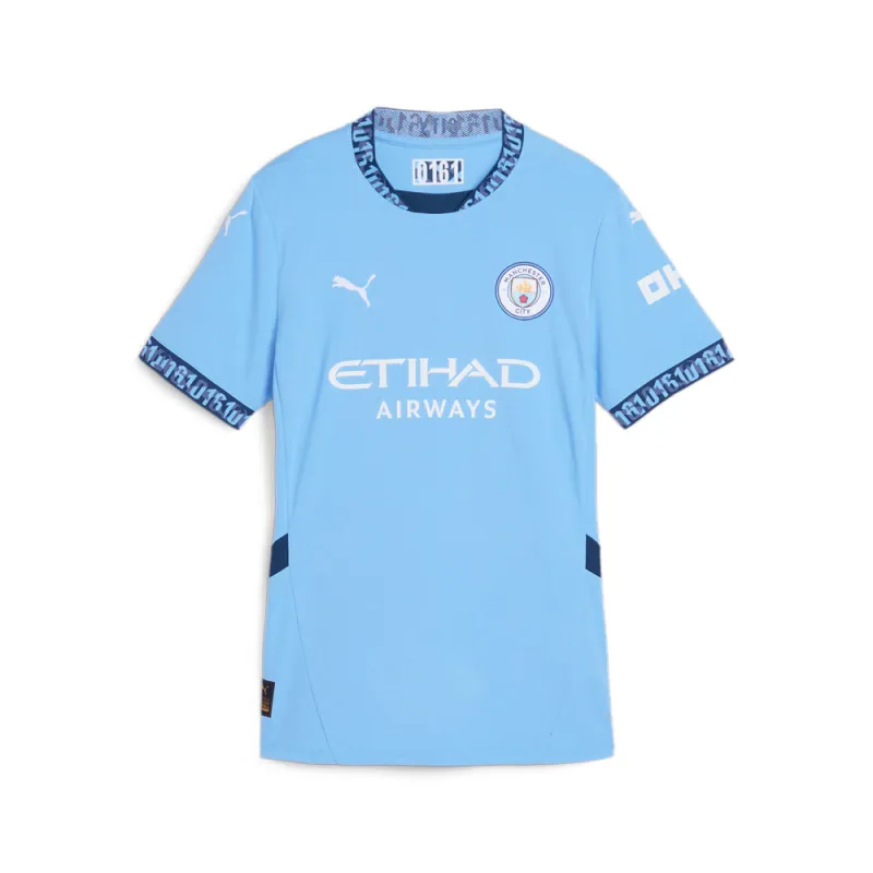 Manchester City F.C. Crew Neck Short Sleeve Home Soccer Jersey Replica made by Shoebacca