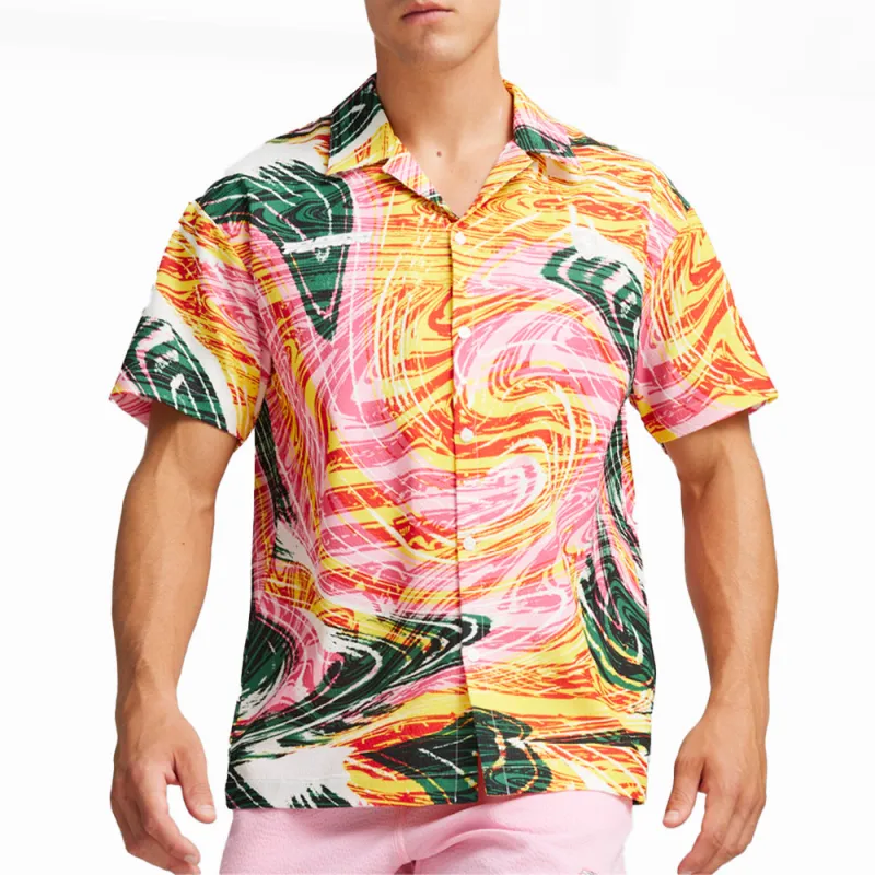 Scuderia Ferrari Race Short Sleeve Button Up Shirt sold by Shoebacca