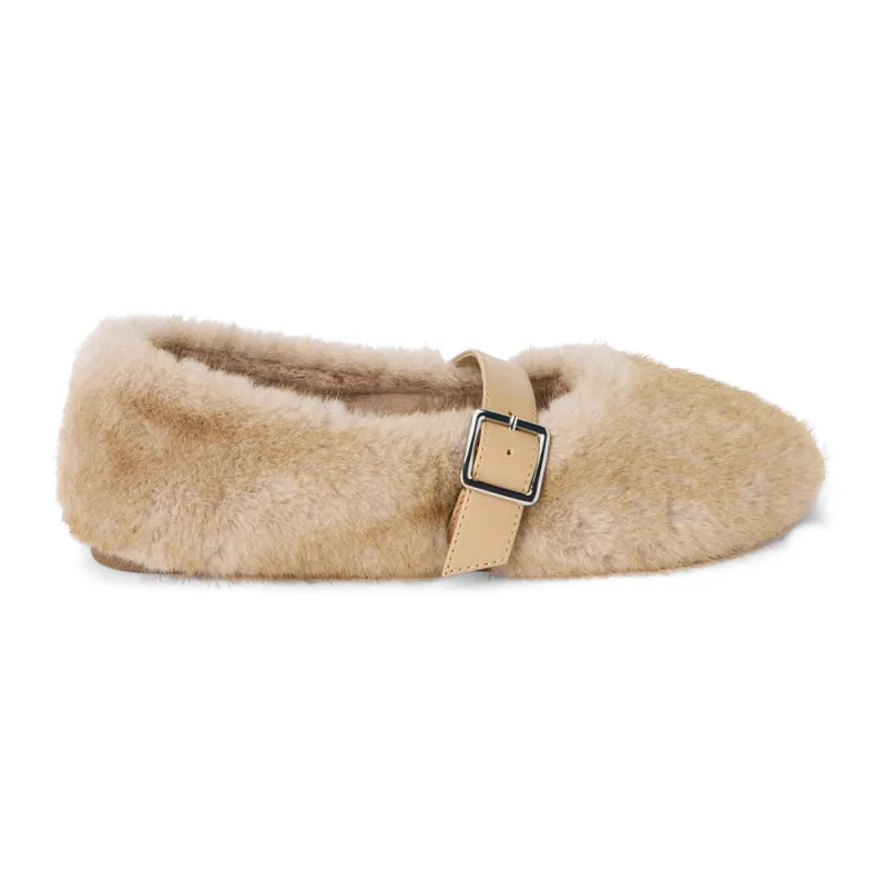 Nome Faux Fur Mary Jane Flats sold by Shoebacca