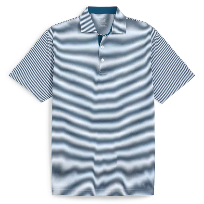 Isle Pique Striped Short Sleeve Polo Shirt made by Puma