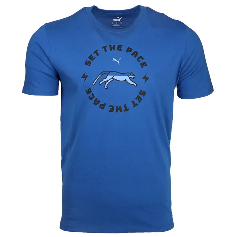 Run Graphic Crew Neck Short Sleeve T-Shirt sold by Shoebacca