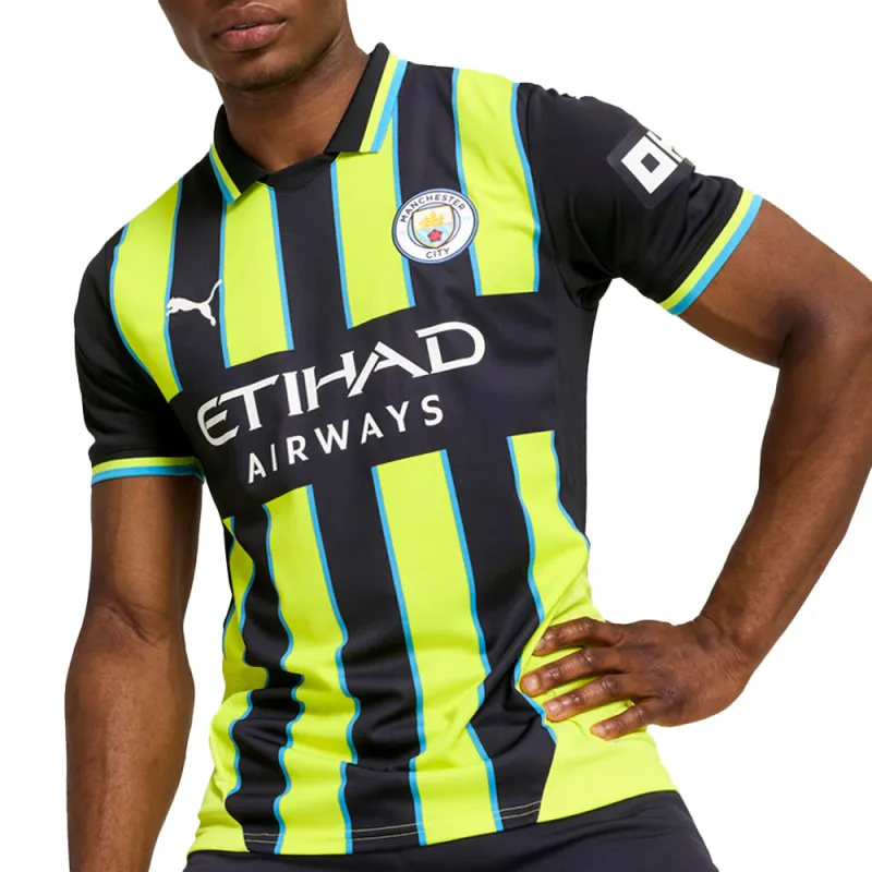 Manchester City F.C. Away Collared Short Sleeve Replica Jersey sold by Shoebacca
