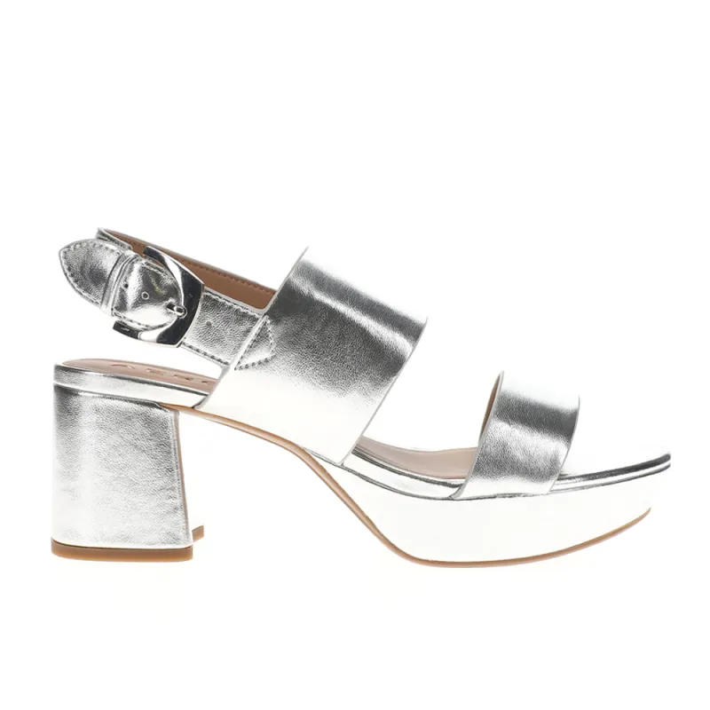 Camilia Metallic Block Heel Sandals sold by Shoebacca