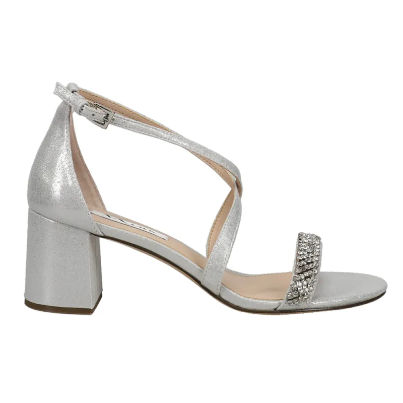 Nora Rhinestone Block Heel Sandals sold by Shoebacca