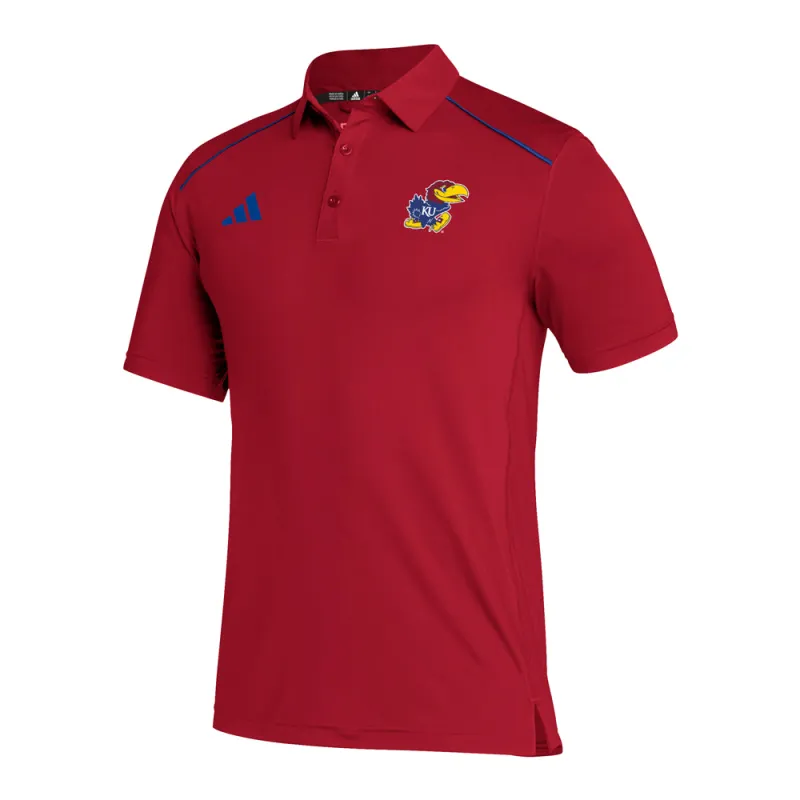 Jayhawks Primary Short Sleeve Polo Shirt made by Adidas
