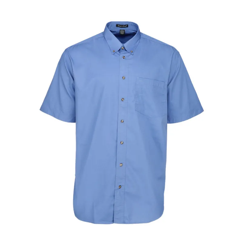 EZCare Woven Collared Short Sleeve Button Up Shirt sold by Shoebacca