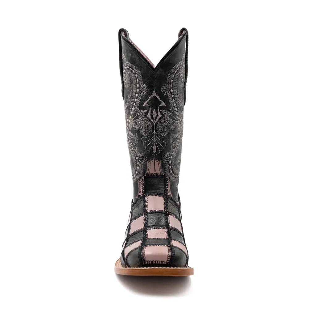 Patchwork Square Toe Pull On Cowboy Boots sold by Shoebacca product image thumbnail 3