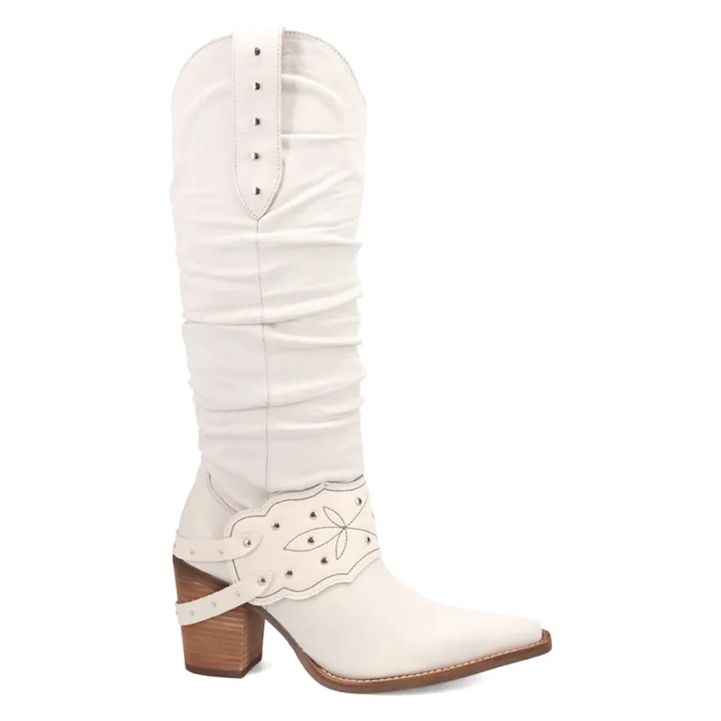 Grit N' Grace Slouchy Studded Snip Toe Pull On Cowboy Boots made by dingo