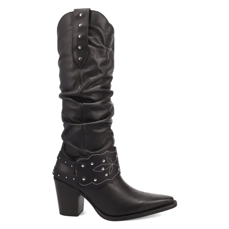 Grit N' Grace Slouchy Studded Snip Toe Pull On Cowboy Boots sold by Shoebacca